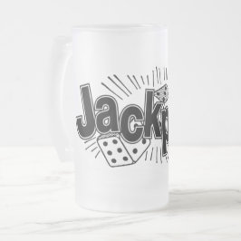 Jackpot Frosted Glass Beer Mugg