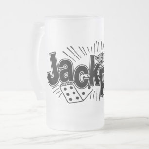 Jackpot Frosted Glass Beer Mugg