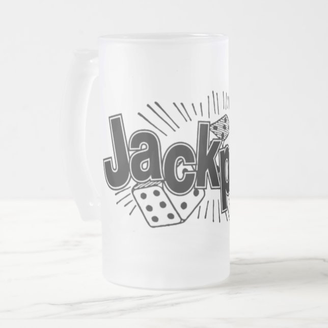 Jackpot Frosted Glass Beer Mugg (Framsida vänster)