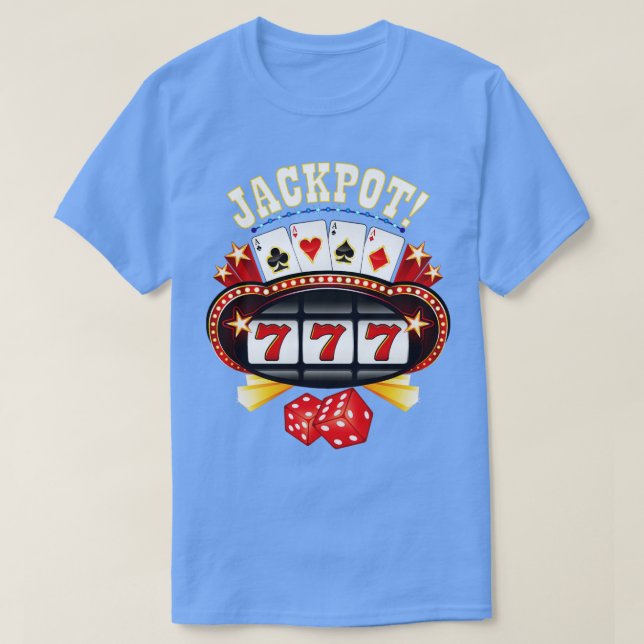 Jackpot Gambling Spelare Gamble Player Slot Machin T Shirt (Design framsida)