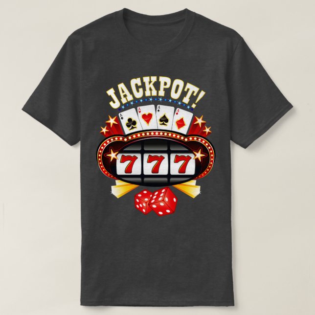 Jackpot Gambling Spelare Gamble Player Slot Machin T Shirt (Design framsida)