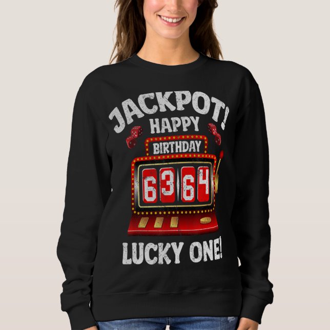 Jackpot Lycklig 64:e födelsedag Firantplats Morsa T Shirt (Framsida)
