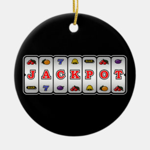 Jackpotenarmad banditprydnad (mörk) julgransprydnad keramik