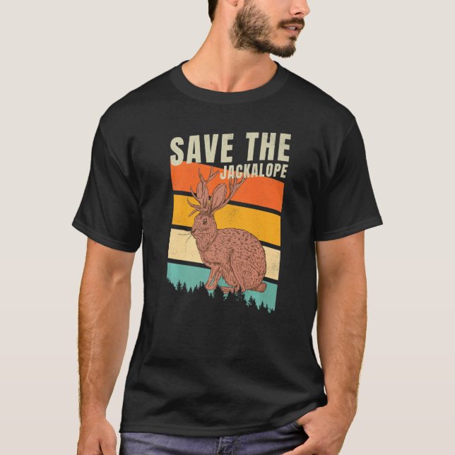 Jackrabbit Desert Mountain Cactus Believe Save The T Shirt (Framsida)