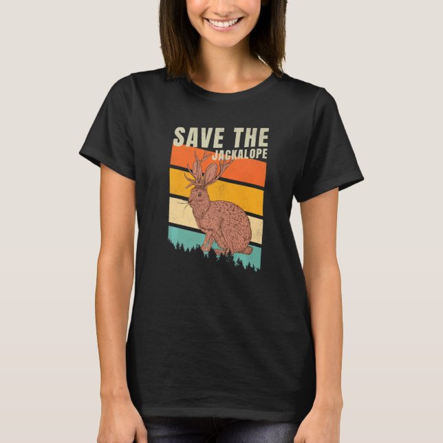 Jackrabbit Desert Mountain Cactus Believe Save The T Shirt (Framsida)