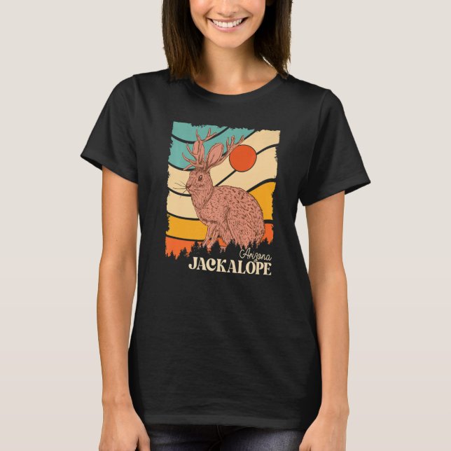 Jackrabbit Desert Mountain Cactus Sunshine Arizona T Shirt (Framsida)