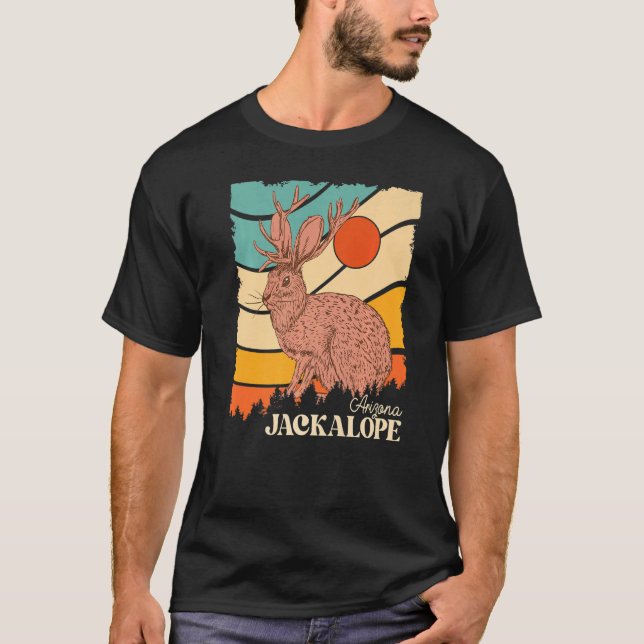 Jackrabbit Desert Mountain Cactus Sunshine Arizona T Shirt (Framsida)
