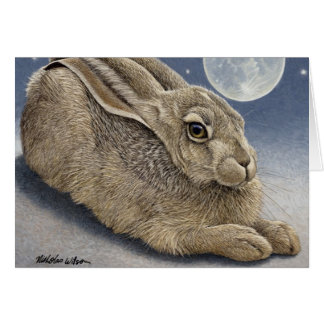 Jackrabbit & måne "MÅNEKANIN ", Hälsningskort