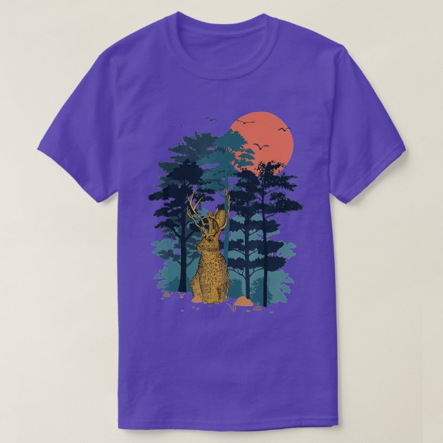 Jackrabbit Mountain Pine Tree Sky Birds are Flying T Shirt (Design framsida)