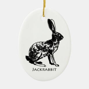 Jackrabbitillustration Julgransprydnad Keramik