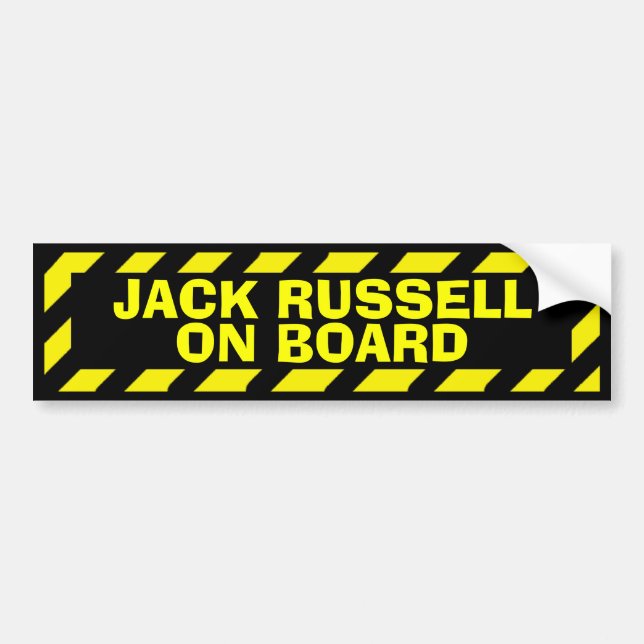 JackRussell gult varnar ombord klistermärken (Framsidan)