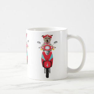 JackRussell Terrier på den röda varade nedstämd Kaffemugg