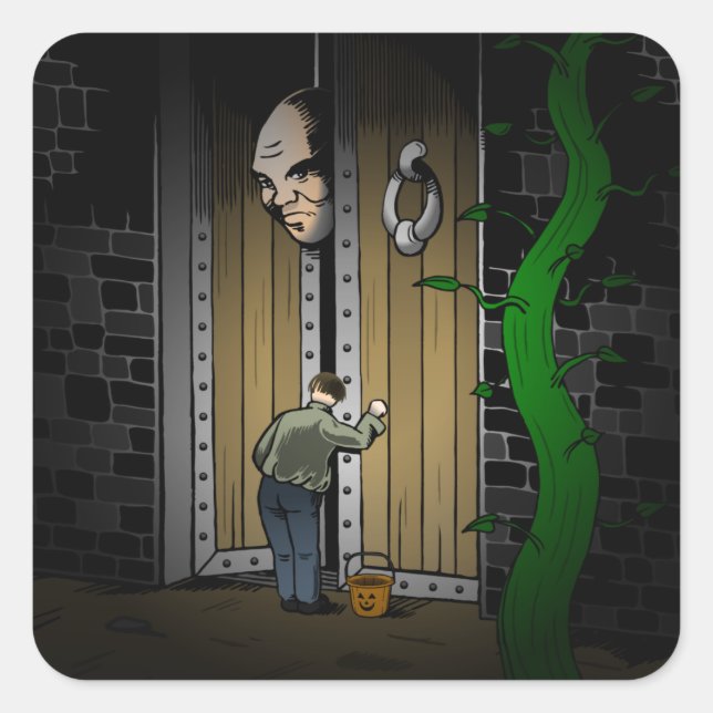 Jacks Halloweennål Fyrkantigt Klistermärke (Framsida)