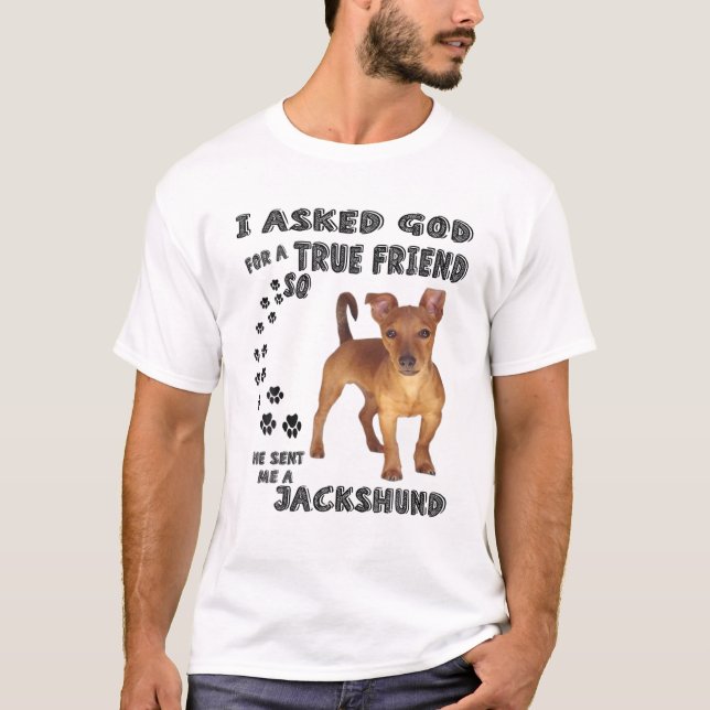 Jackshund Quote Mamma, Dachshund Pappa Print Cute  T Shirt (Framsida)