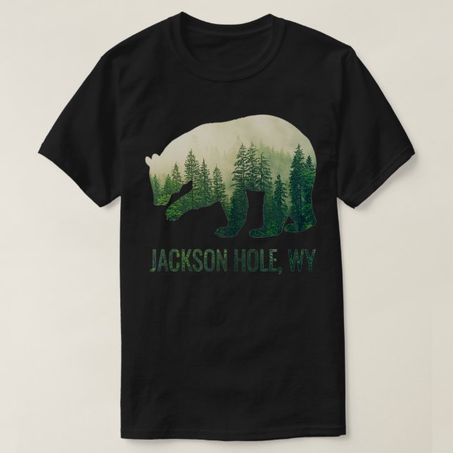Jackson Bear State of Wyoming Pacific NW Vild T Shirt (Design framsida)