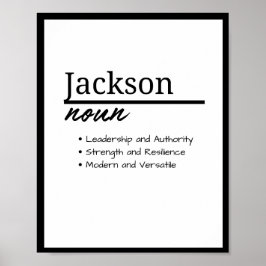 Jackson, Boy Personlig Namn Definition Poster