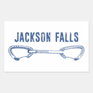 Jackson Falls Illinois Sten klätterkvickdraw Rektangulärt Klistermärke