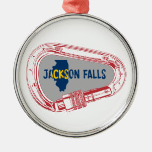 Jackson Falls Illinois Sten klättringsbrickor Julgransprydnad Metall