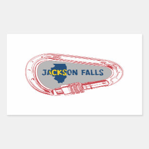Jackson Falls Illinois Sten klättringsbrickor Rektangulärt Klistermärke