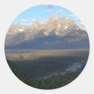 Jackson Hål Mountains (nationalparken Grand Teton) Runt Klistermärke