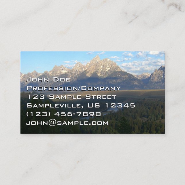 Jackson Hål Mountains (nationalparken Grand Teton) Visitkort (Framsida)