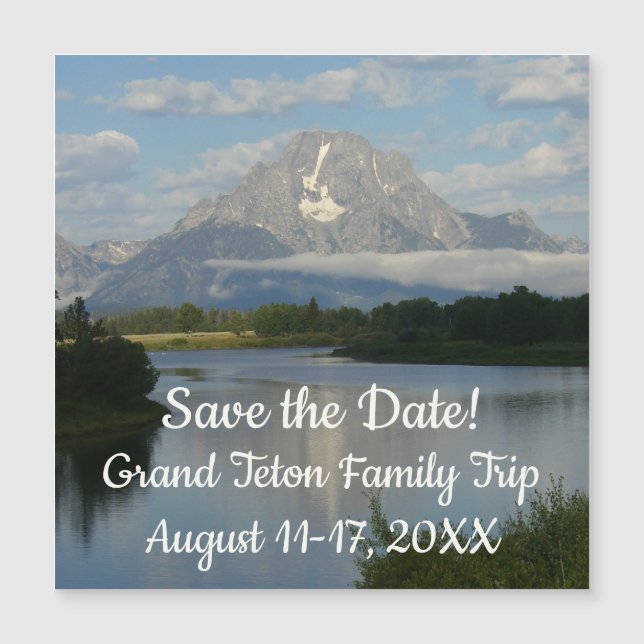 Jackson Hål River vid Grand Teton Save Date (Framsida)