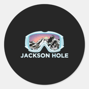 Jackson Hål Ski Design Jackson Hål Runt Klistermärke