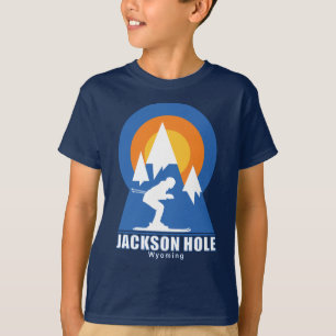 Jackson Hål Ski Sunset Retro T-Shirt