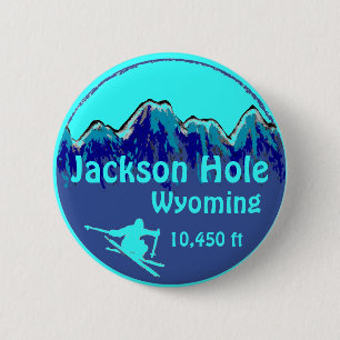 Jackson Hål Wyoming blue ski art-knapp Knapp