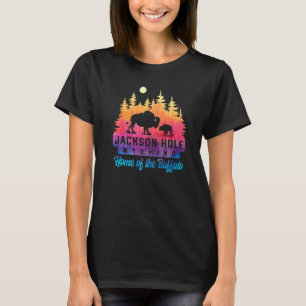 Jackson Hål Wyoming Buffalo Grand Teton Mountains T Shirt
