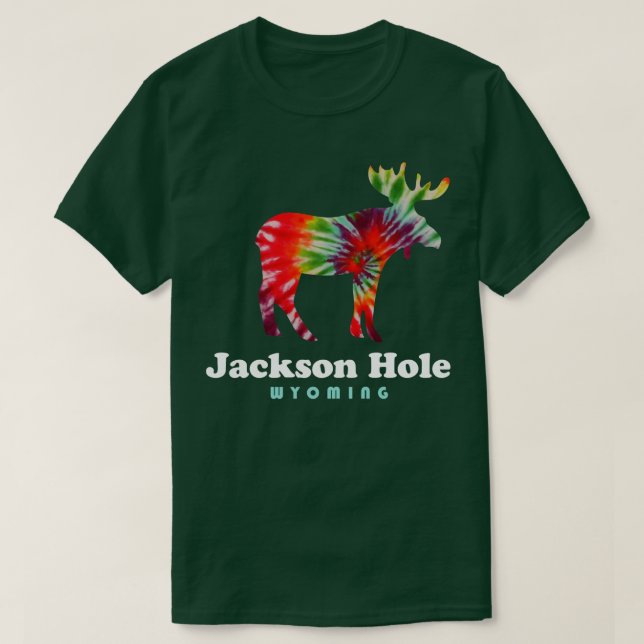 Jackson Hål Wyoming Moose Tie Dye Grand Tetons T Shirt (Design framsida)