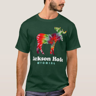 Jackson Hål Wyoming Moose Tie Dye Grand Tetons T Shirt