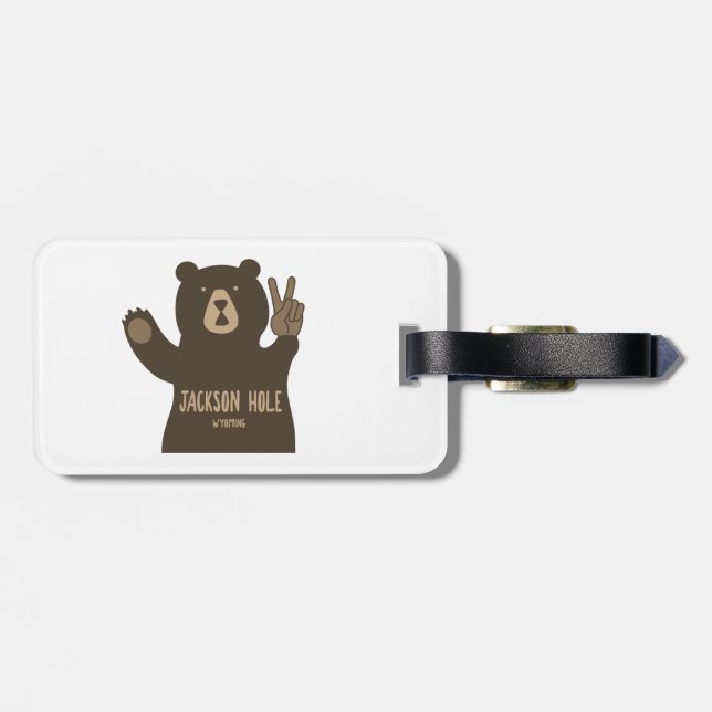 Jackson Hål Wyoming Peace Bear Bagagebricka (Baksida Vågrät)