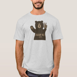 Jackson Hål Wyoming Peace Bear T Shirt