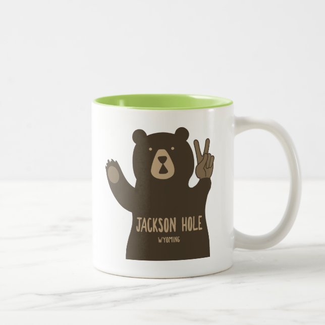 Jackson Hål Wyoming Peace Bear Två-Tonad Mugg (Höger)