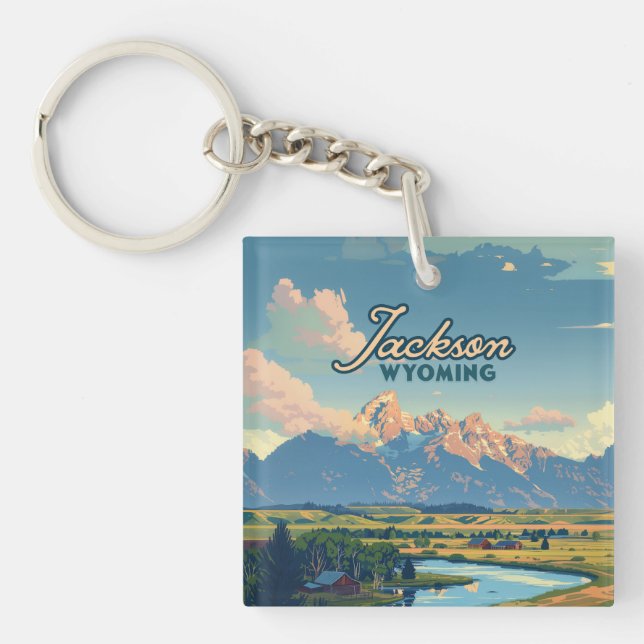 Jackson Hål Wyoming Ranch Tetons Mountain Retro (Framsidan)