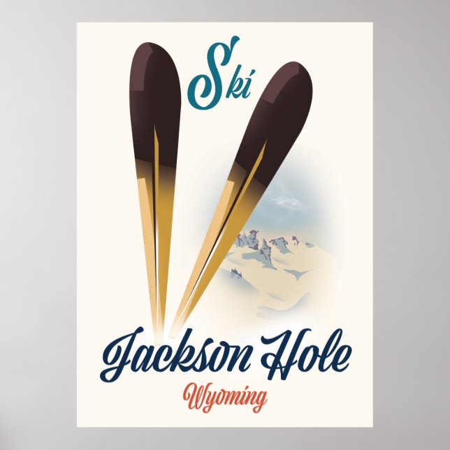 Jackson Hål Wyoming Ski poster (Framsidan)