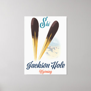 Jackson Hål Wyoming Ski poster Canvastryck