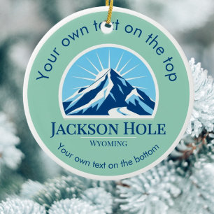 Jackson Hål Wyoming ski resort medal Julgransprydnad Keramik