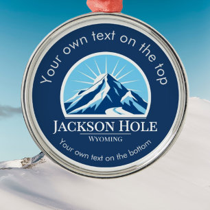Jackson Hål Wyoming ski resort medal Julgransprydnad Metall