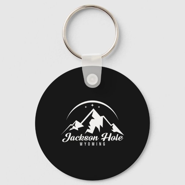 Jackson Hål Wyoming Ski Resort Skiing Snowboardin Nyckelring (Framsida)