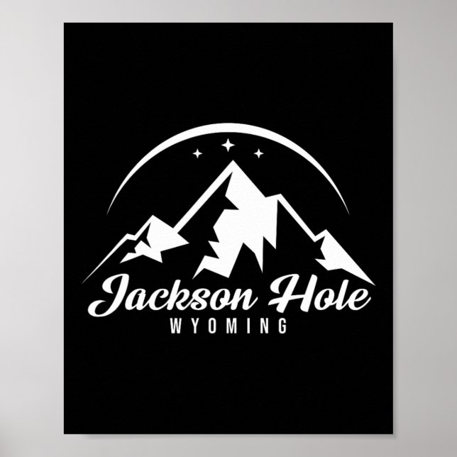 Jackson Hål Wyoming Ski Resort Skiing Snowboardin Poster (Framsidan)