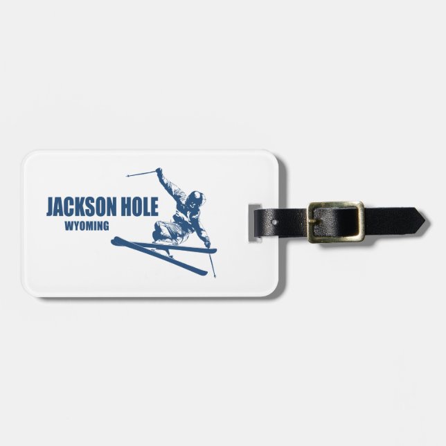 Jackson Hål Wyoming Skier Bagagebricka (Horisontell Framsida)
