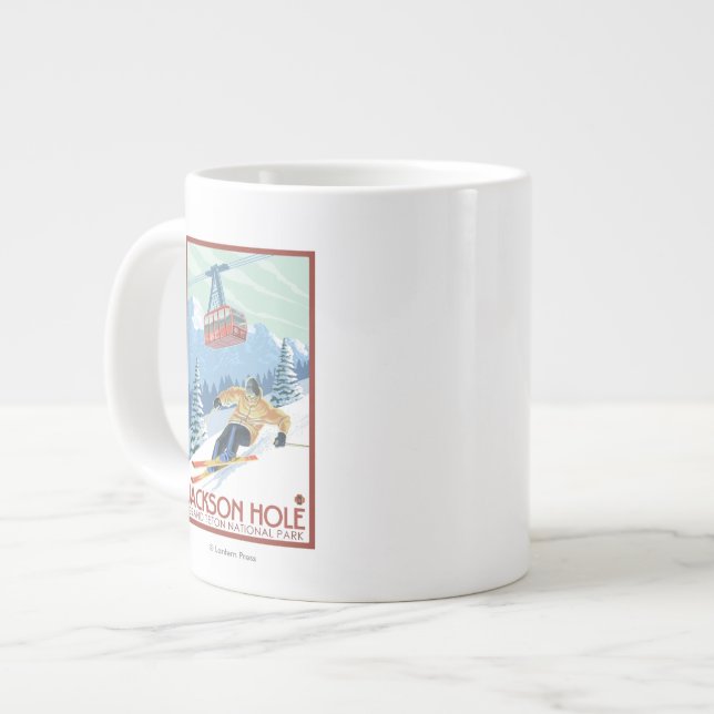 Jackson Hål, Wyoming Skier och Tram Jumbo Mugg (Framsida vänster)