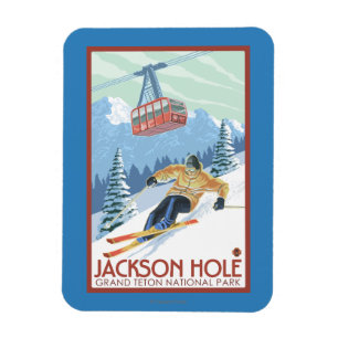 Jackson Hål, Wyoming Skier och Tram Magnet