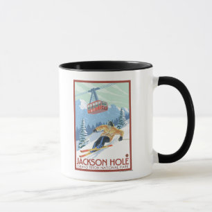 Jackson Hål, Wyoming Skier och Tram Mugg
