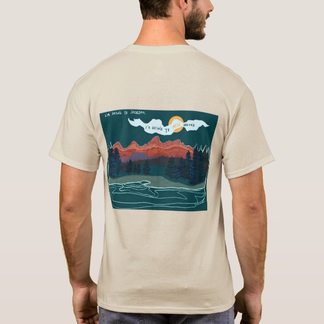 Jackson Hål Wyoming Tetons Shirt T Shirt (Baksida)