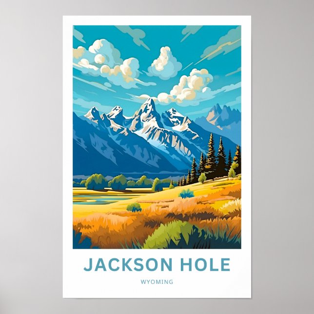 Jackson Hål Wyoming Travel Print Poster (Framsidan)