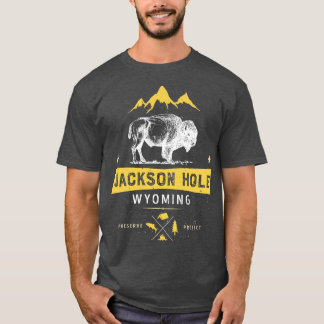 Jackson Hål Wyoming Vintage Bison Buffalo Manar Wo T Shirt