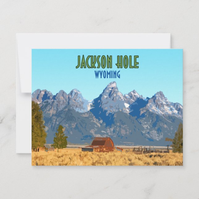 Jackson Hål Wyoming Vintage - platta kort (Framsida)